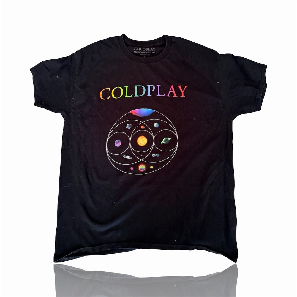 Coldplay Music of the Spheres Live 2022 World Tour T-Shirt Black Size L